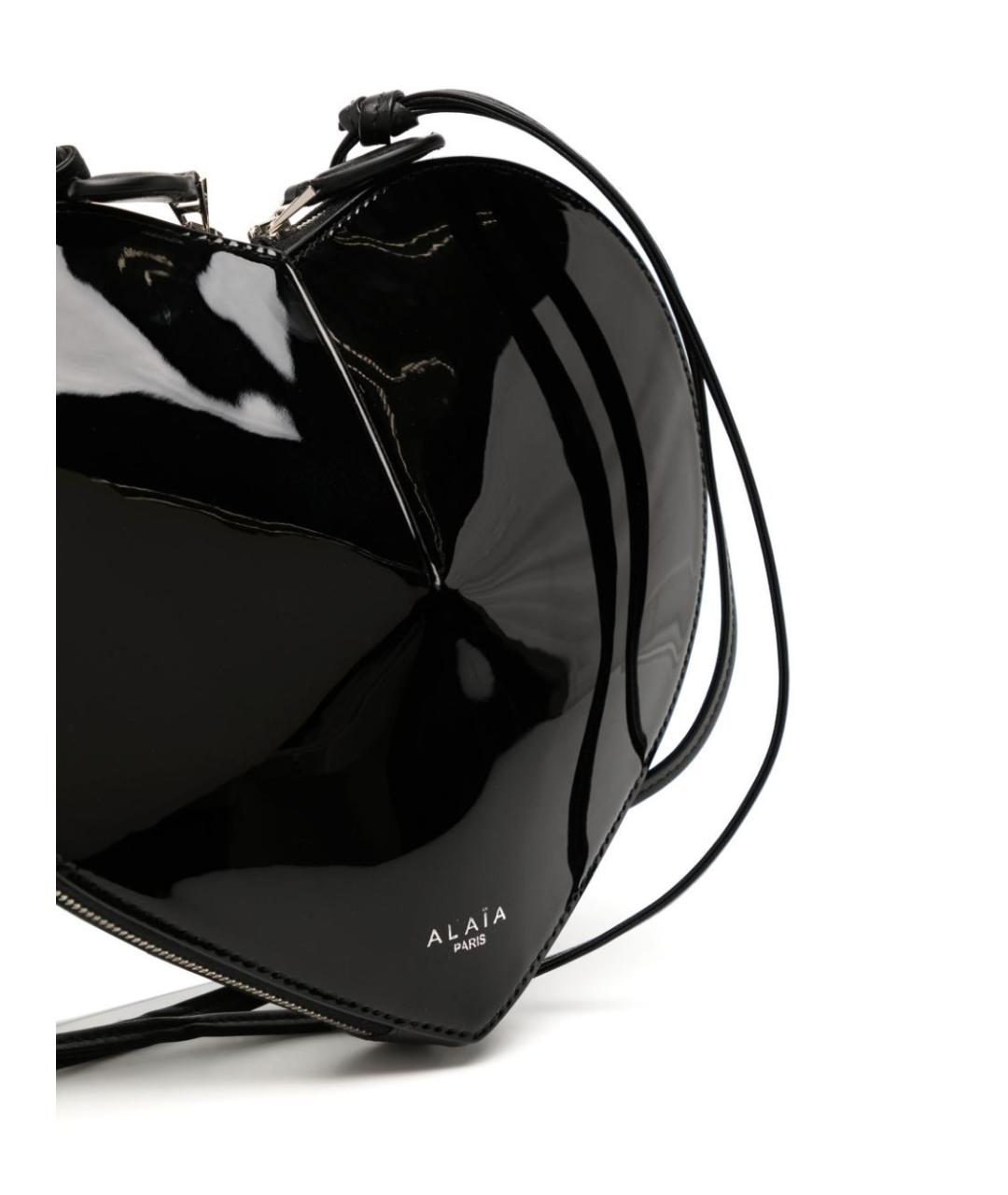 ALAIA Черная сумка через плечо из лакированной кожи, фото 3