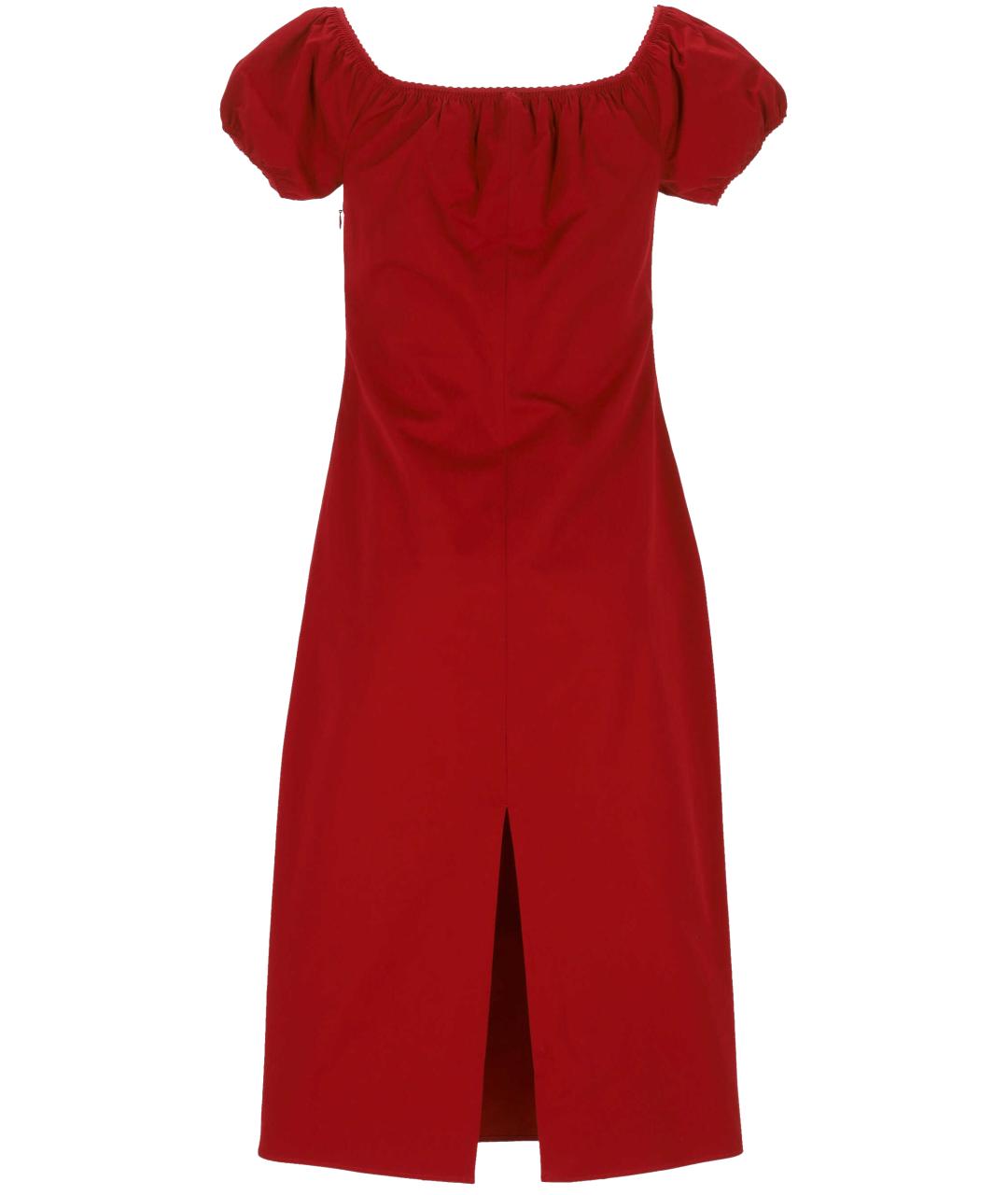 MIU MIU Красное хлопковое повседневное платье, фото 3