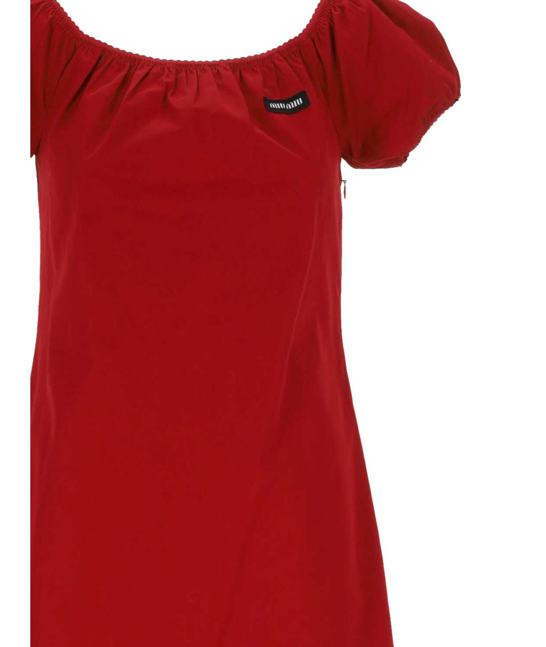 MIU MIU Красное хлопковое повседневное платье, фото 2