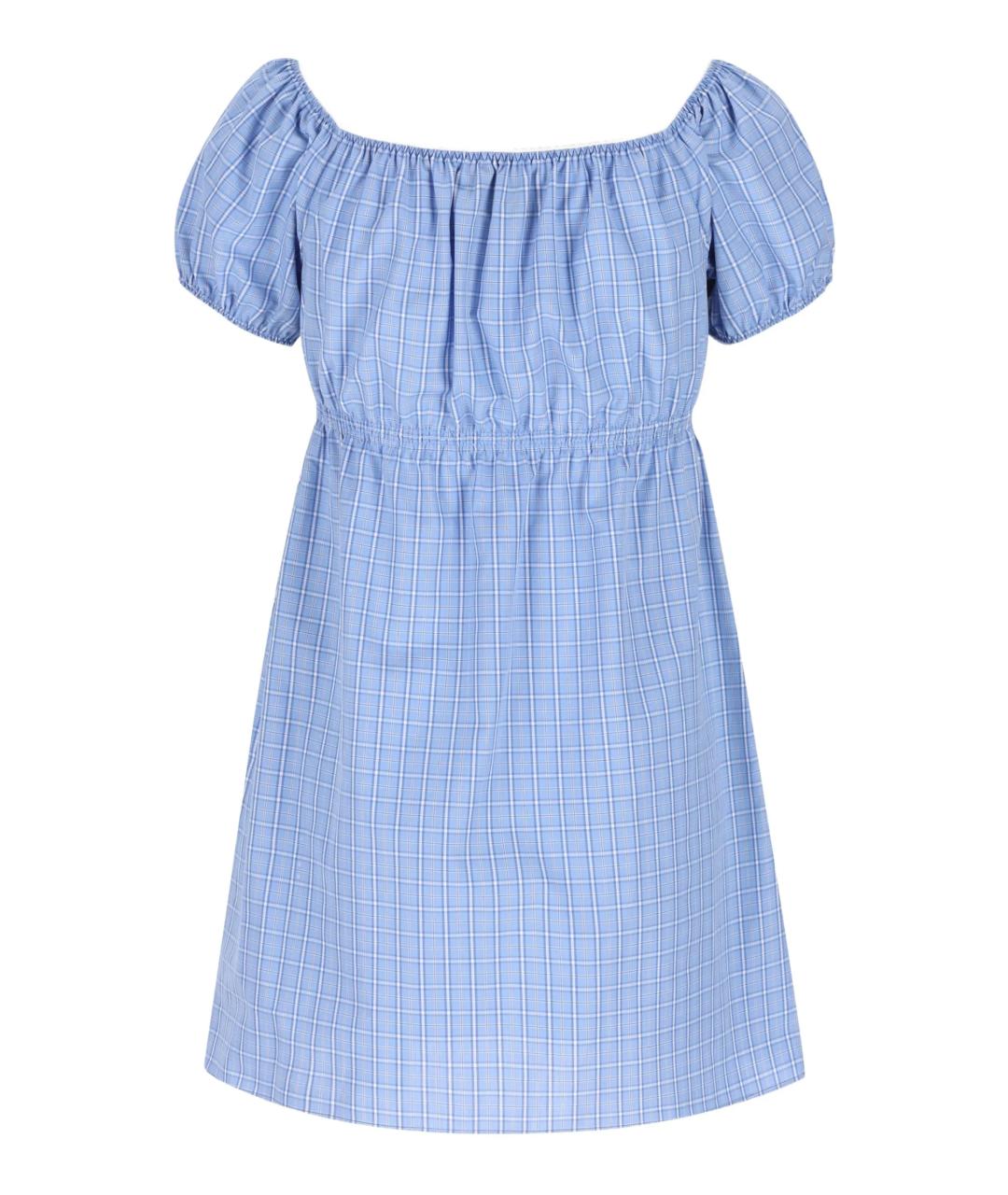 MIU MIU Голубое хлопковое повседневное платье, фото 3