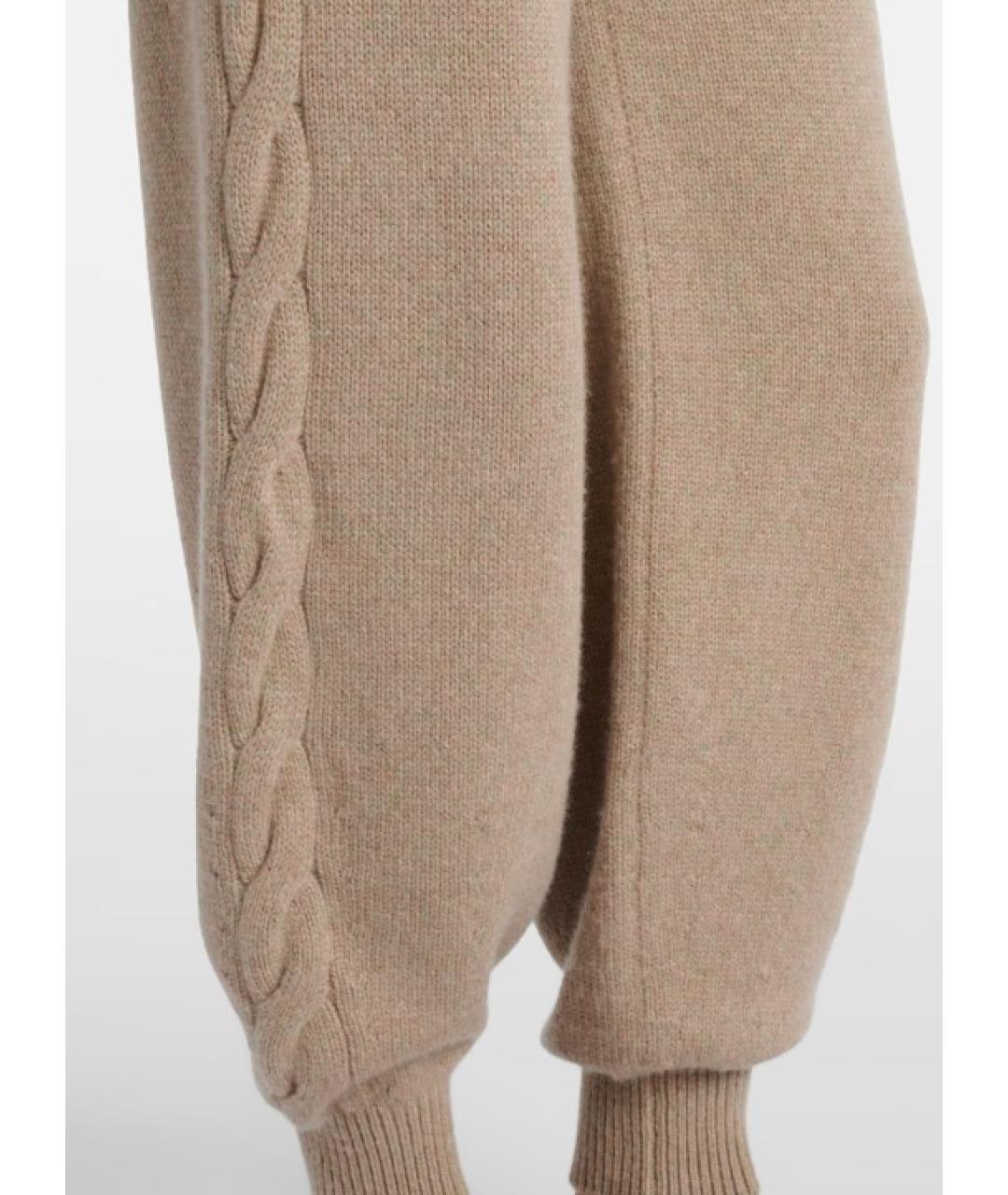 LORO PIANA Бежевые кашемировые прямые брюки, фото 2