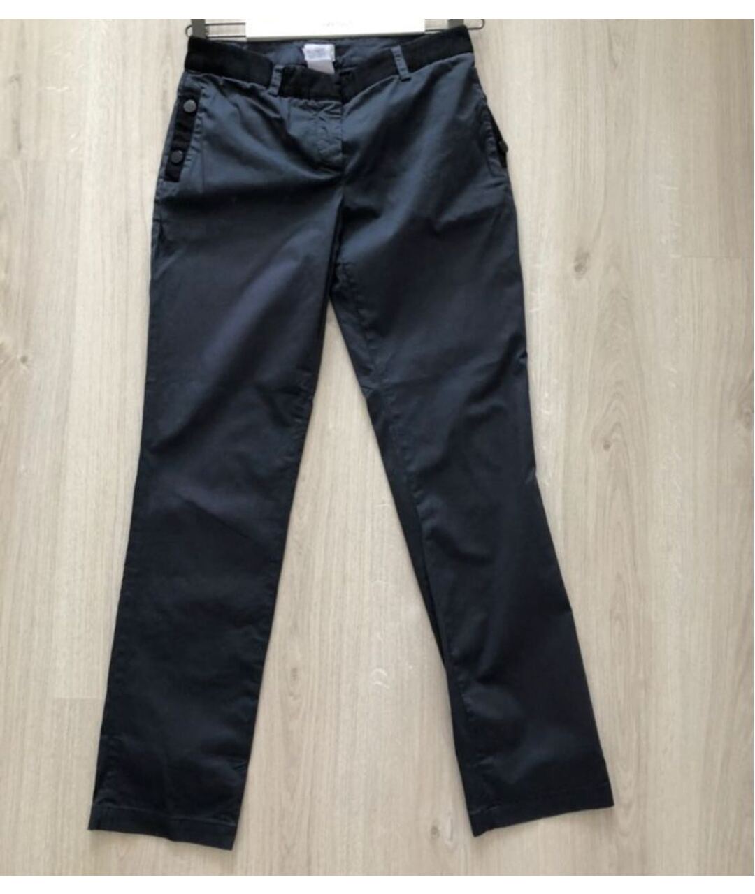 GIANFRANCO FERRE Черные хлопко-эластановые прямые брюки, фото 6