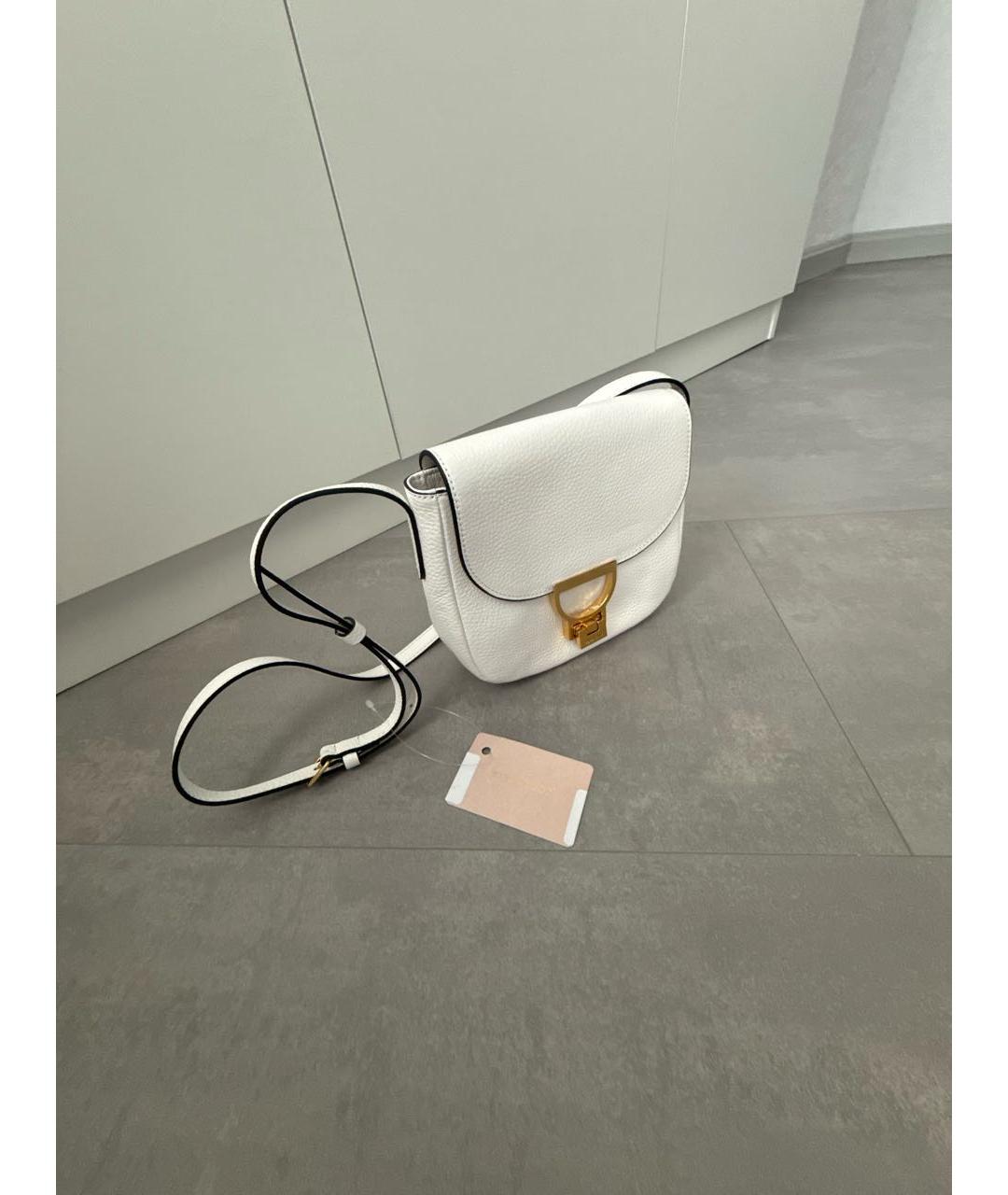 COCCINELLE Белая кожаная сумка через плечо, фото 2