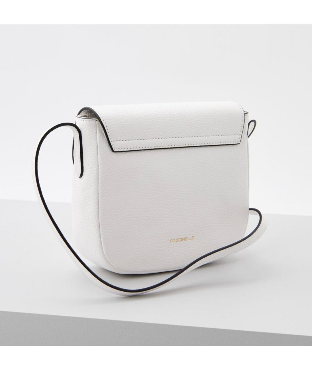 COCCINELLE Белая кожаная сумка через плечо, фото 3