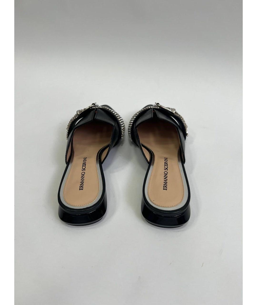 ERMANNO SCERVINO Черные кожаные мюли, фото 3