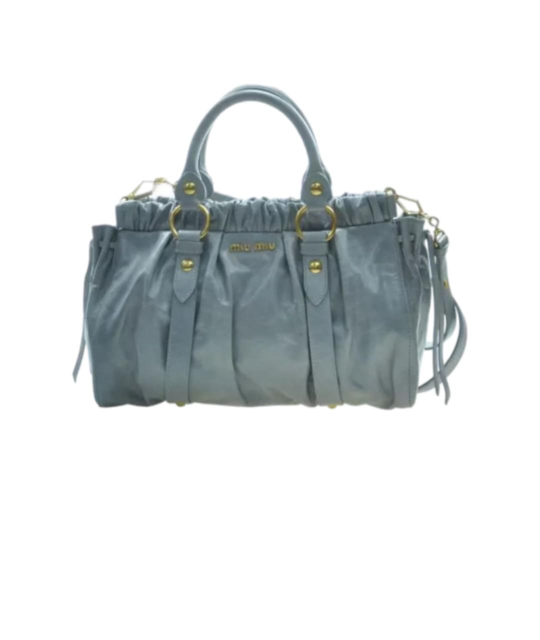 MIU MIU Голубая кожаная сумка через плечо, фото 8