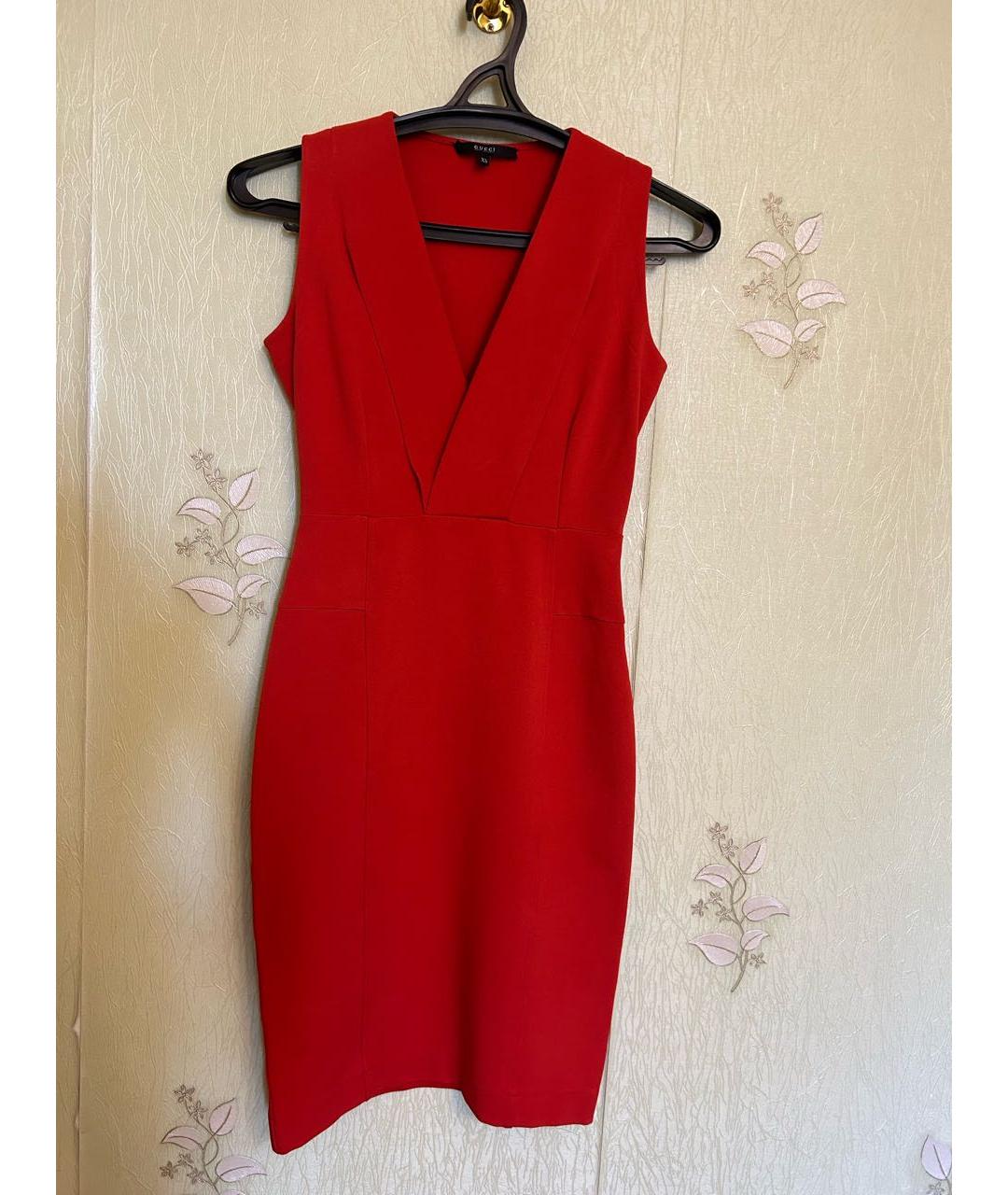 GUCCI Красное вискозное повседневное платье, фото 8