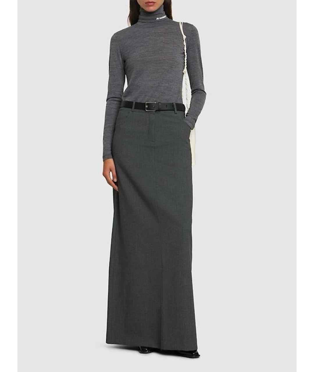 JIL SANDER Серая шерстяная водолазка, фото 6