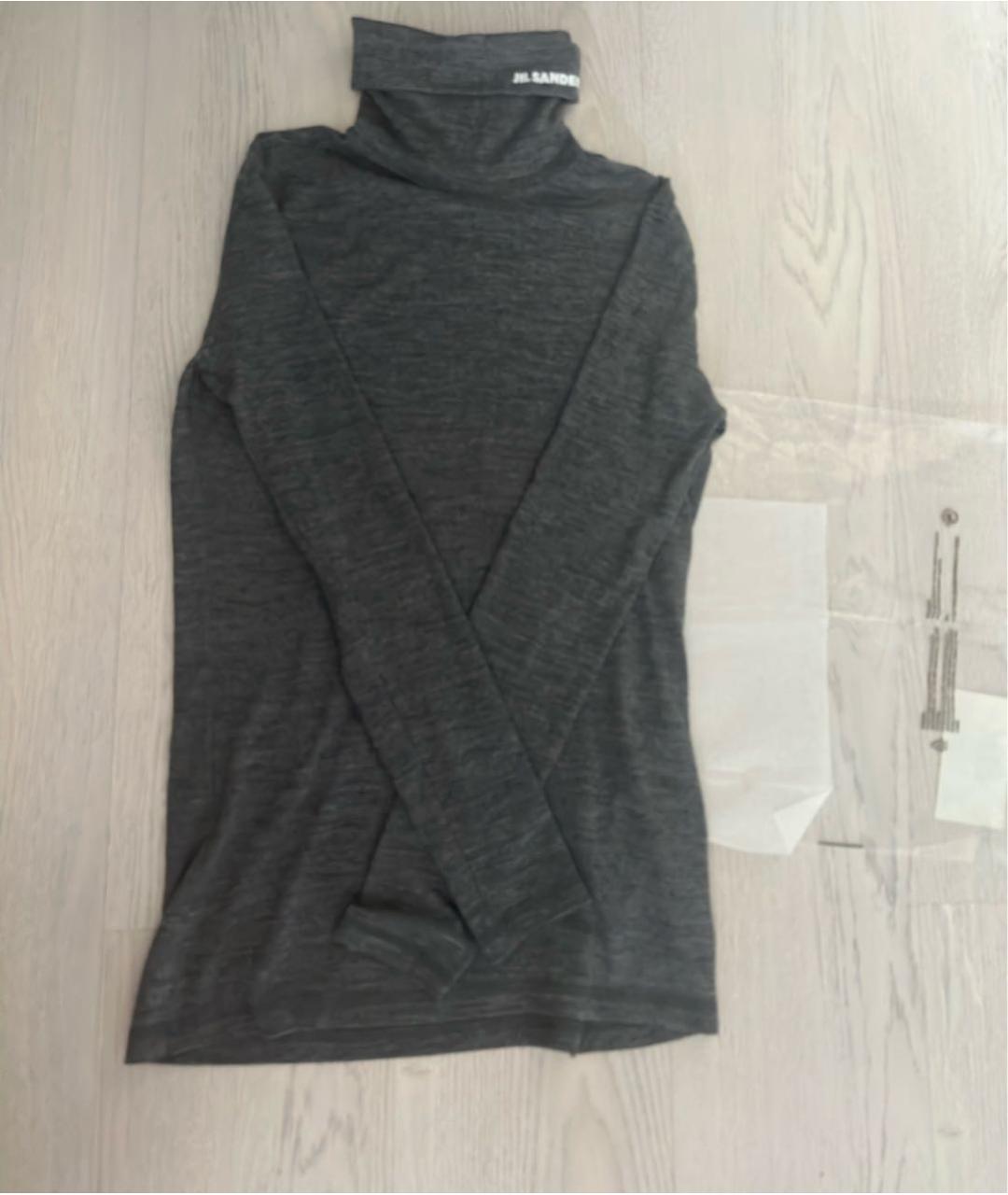 JIL SANDER Серая шерстяная водолазка, фото 3