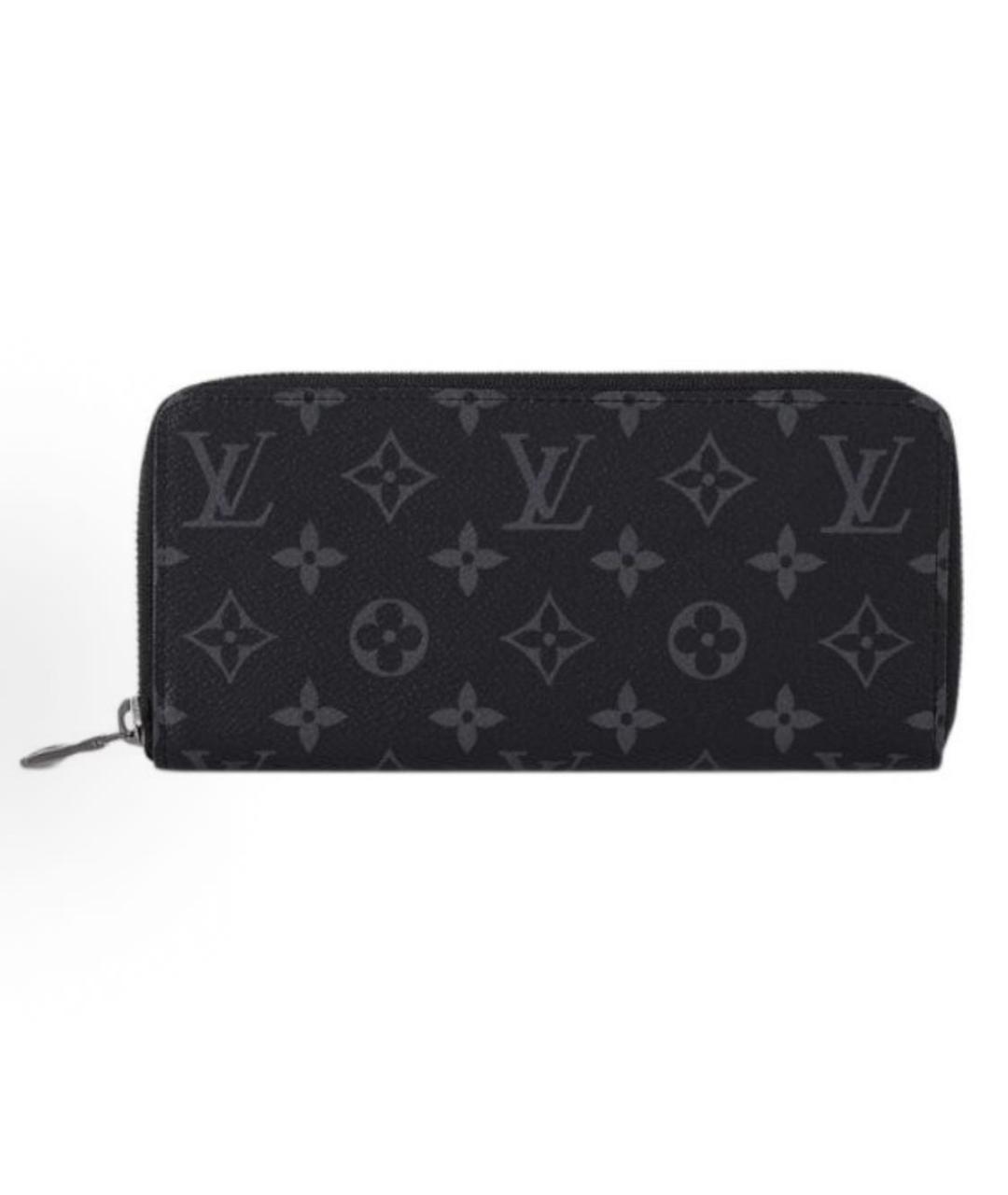 LOUIS VUITTON Черный кожаный кошелек, фото 4