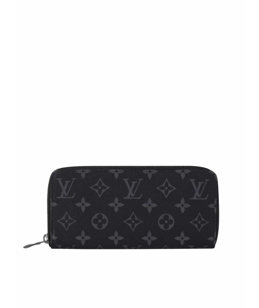 LOUIS VUITTON Черный кожаный кошелек, фото 1