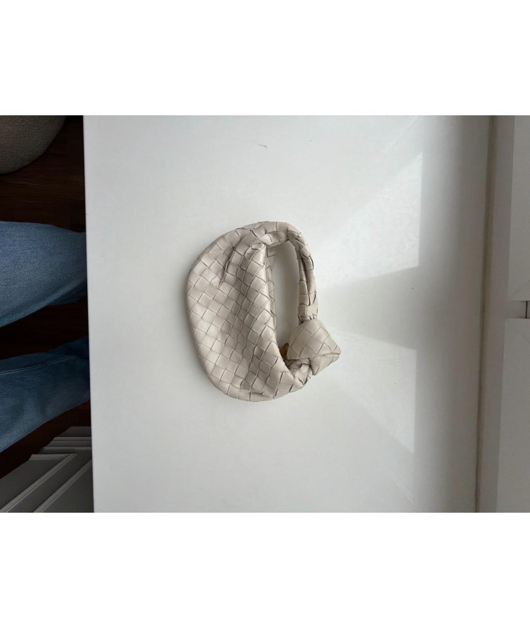 BOTTEGA VENETA Белая кожаная сумка с короткими ручками, фото 3