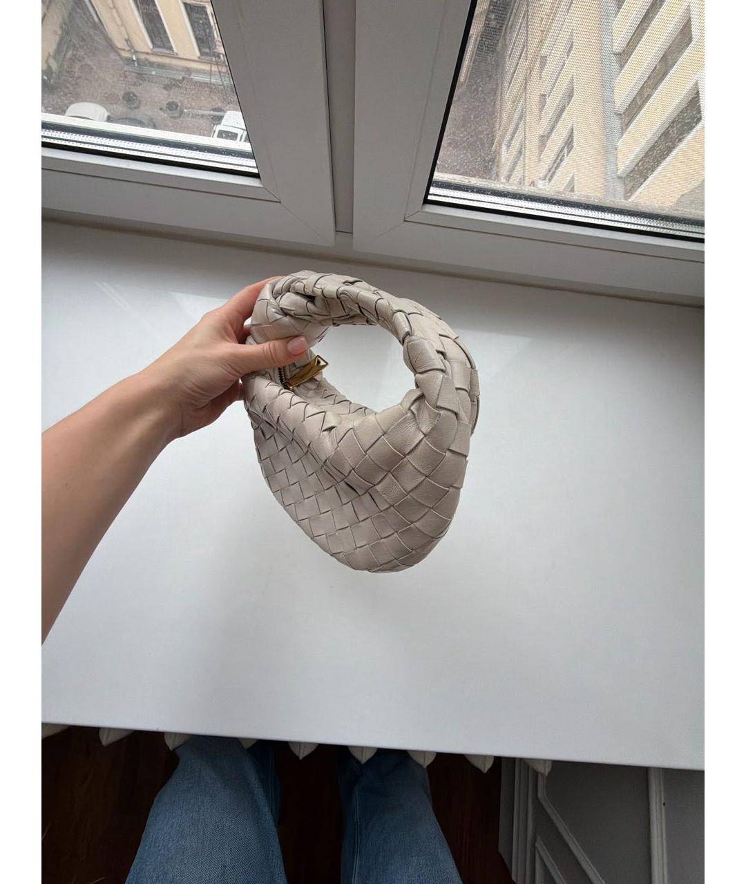 BOTTEGA VENETA Белая кожаная сумка с короткими ручками, фото 2