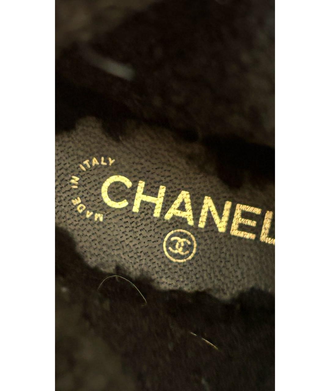 CHANEL Черные полусапоги из лакированной кожи, фото 7