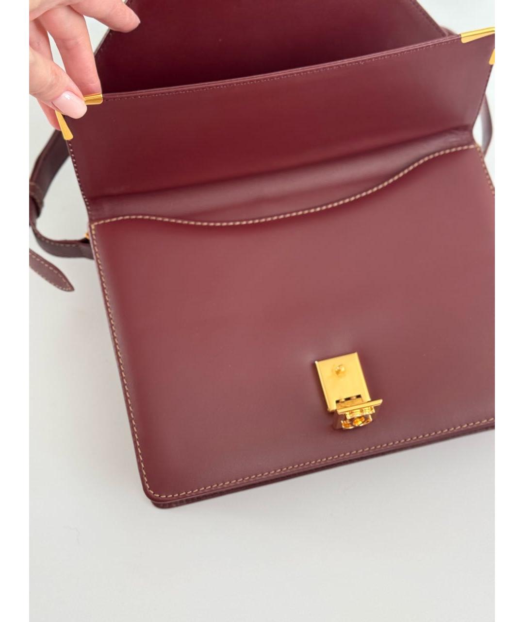 CARTIER Бордовая кожаная сумка через плечо, фото 8
