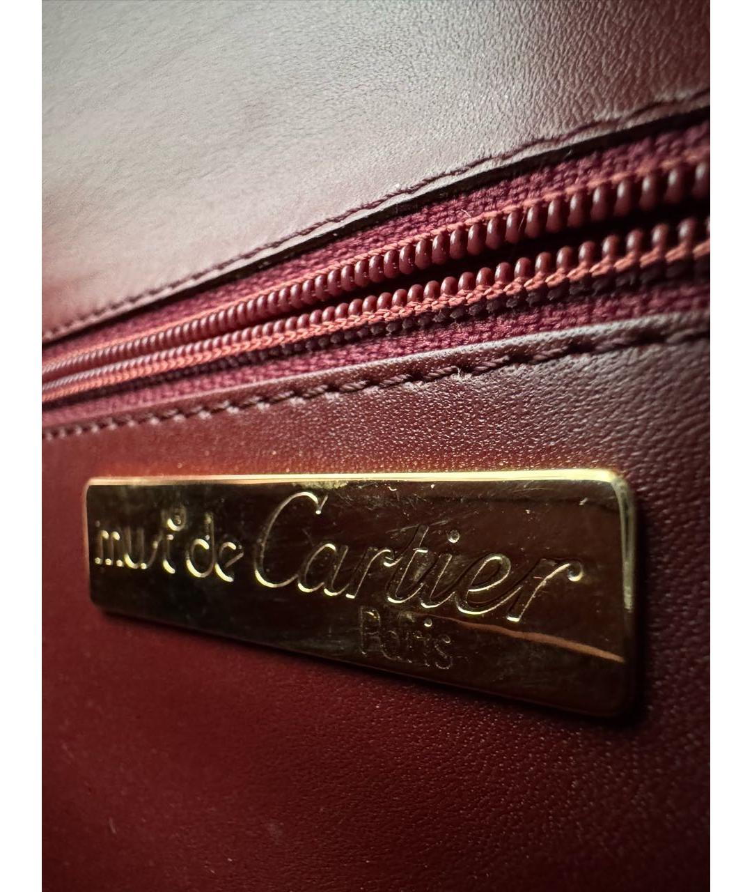 CARTIER Бордовая кожаная сумка через плечо, фото 4