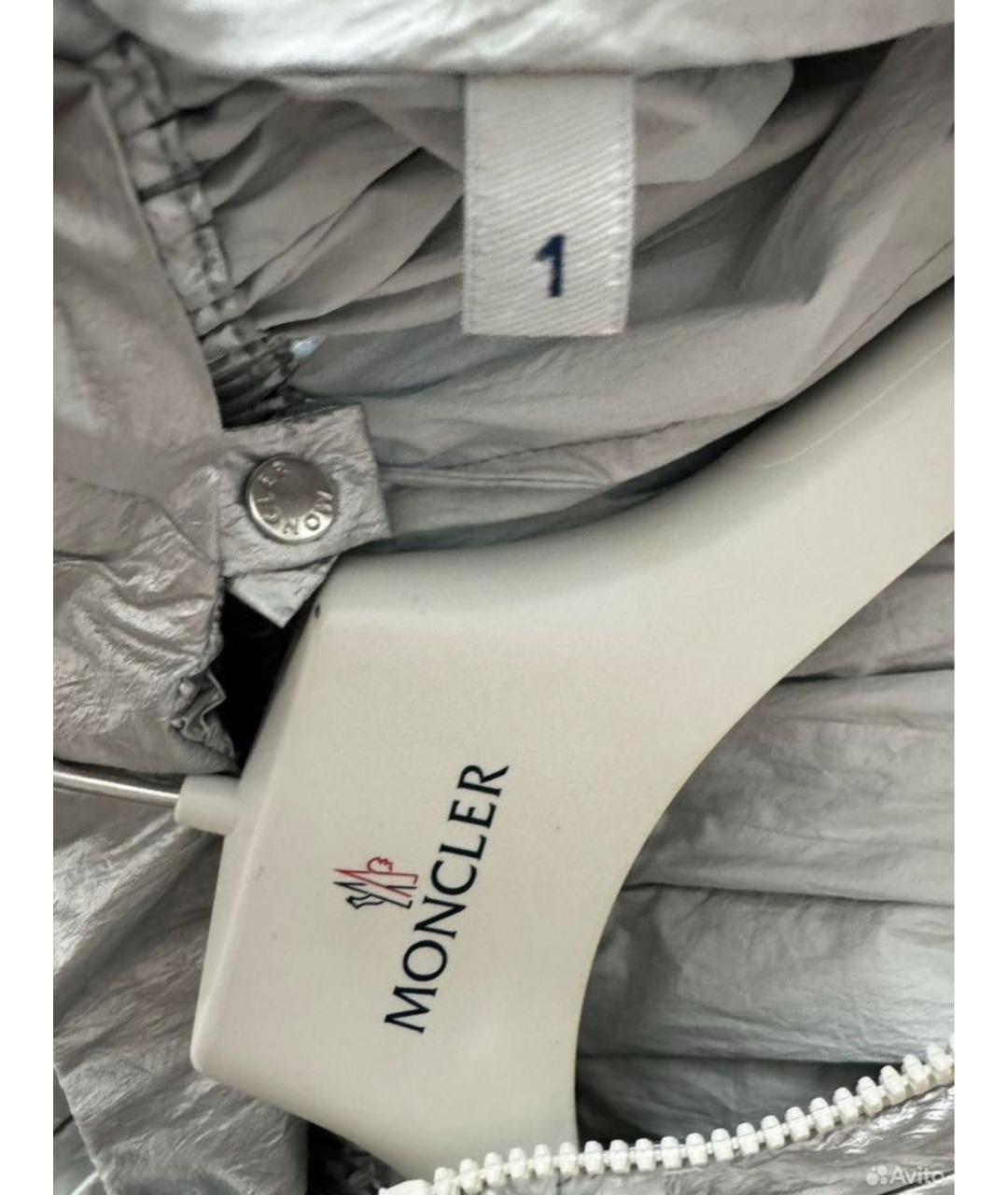 MONCLER Серебрянный синтетический тренч/плащ, фото 2