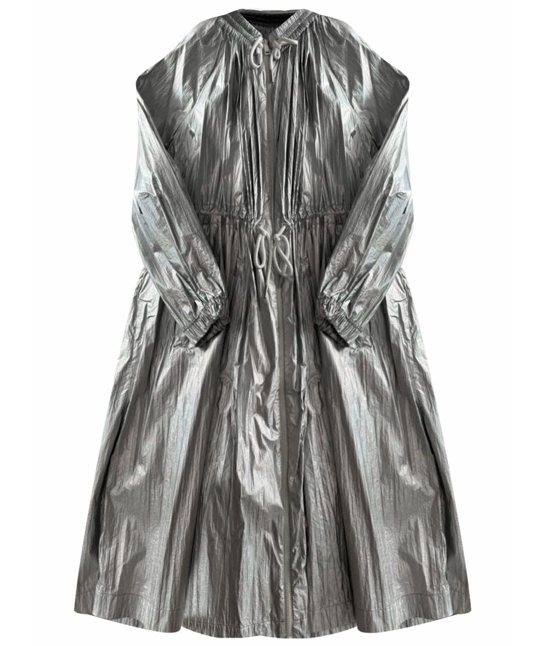 MONCLER Серебрянный синтетический тренч/плащ, фото 1