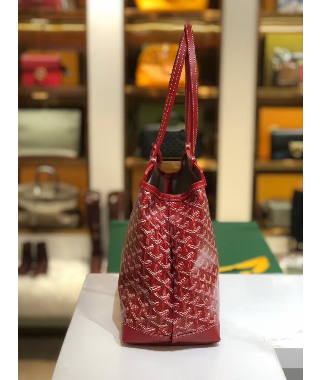 GOYARD Красная сумка с короткими ручками, фото 6