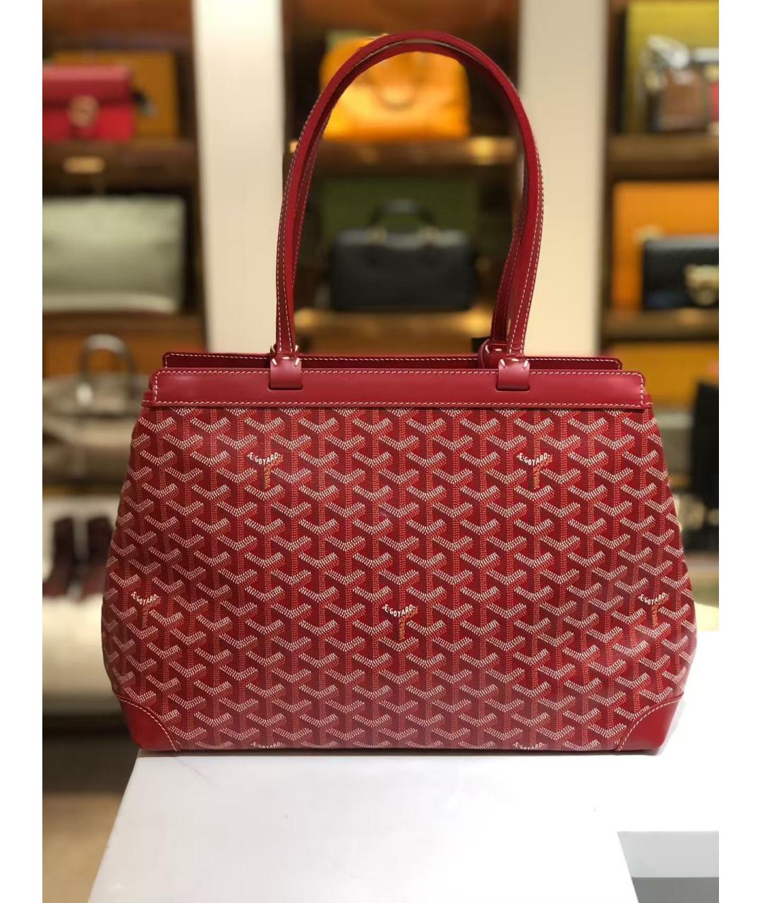 GOYARD Красная сумка с короткими ручками, фото 4