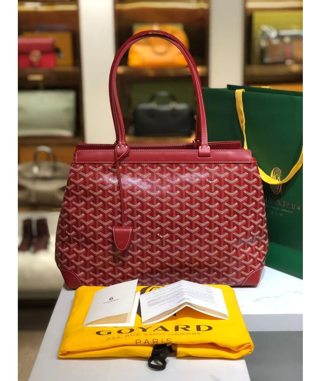 GOYARD Красная сумка с короткими ручками, фото 2