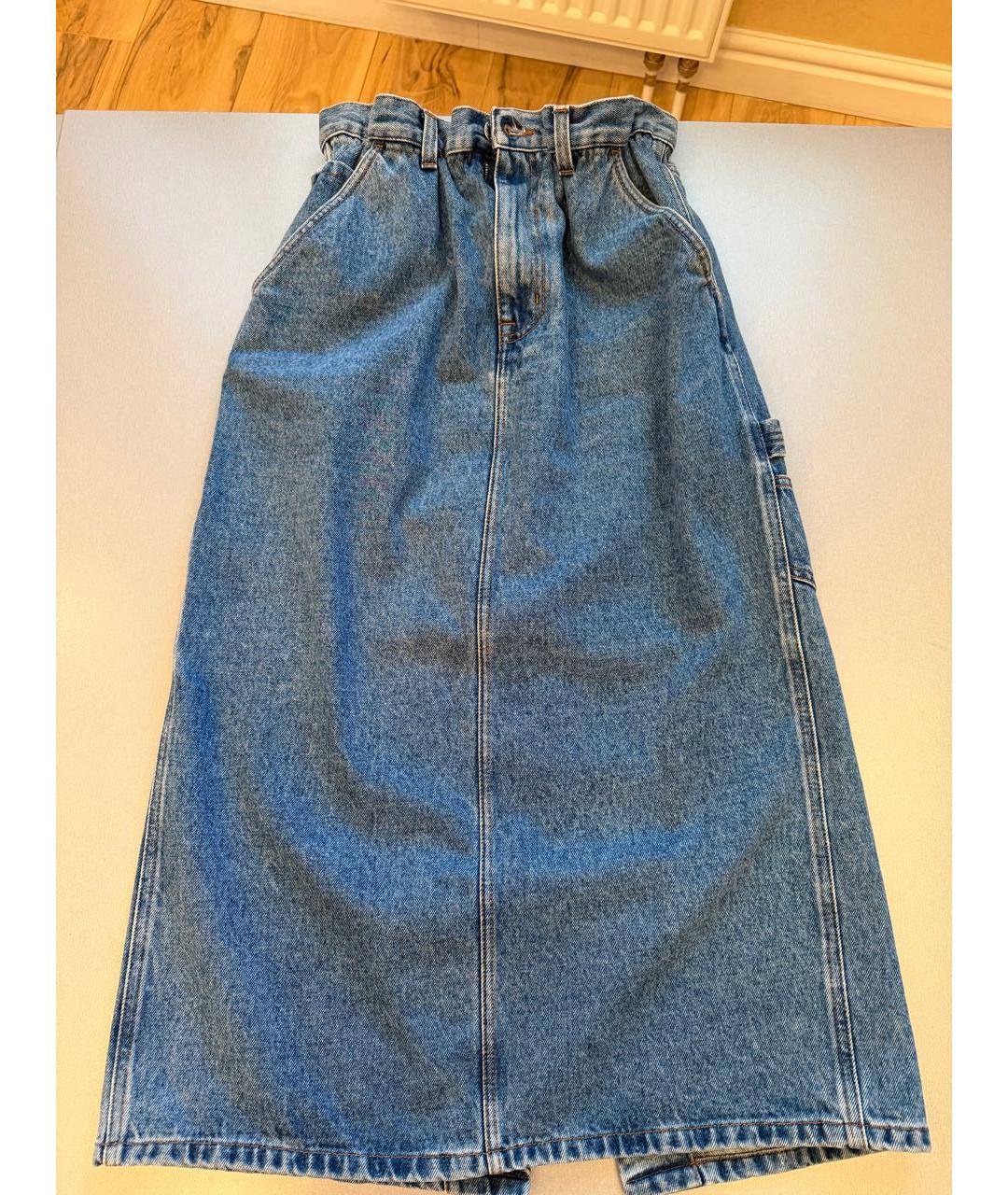 MIU MIU Синяя деним юбка миди, фото 5