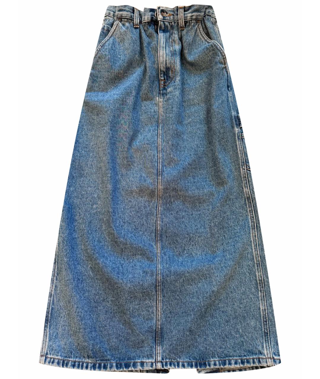 MIU MIU Синяя деним юбка миди, фото 1