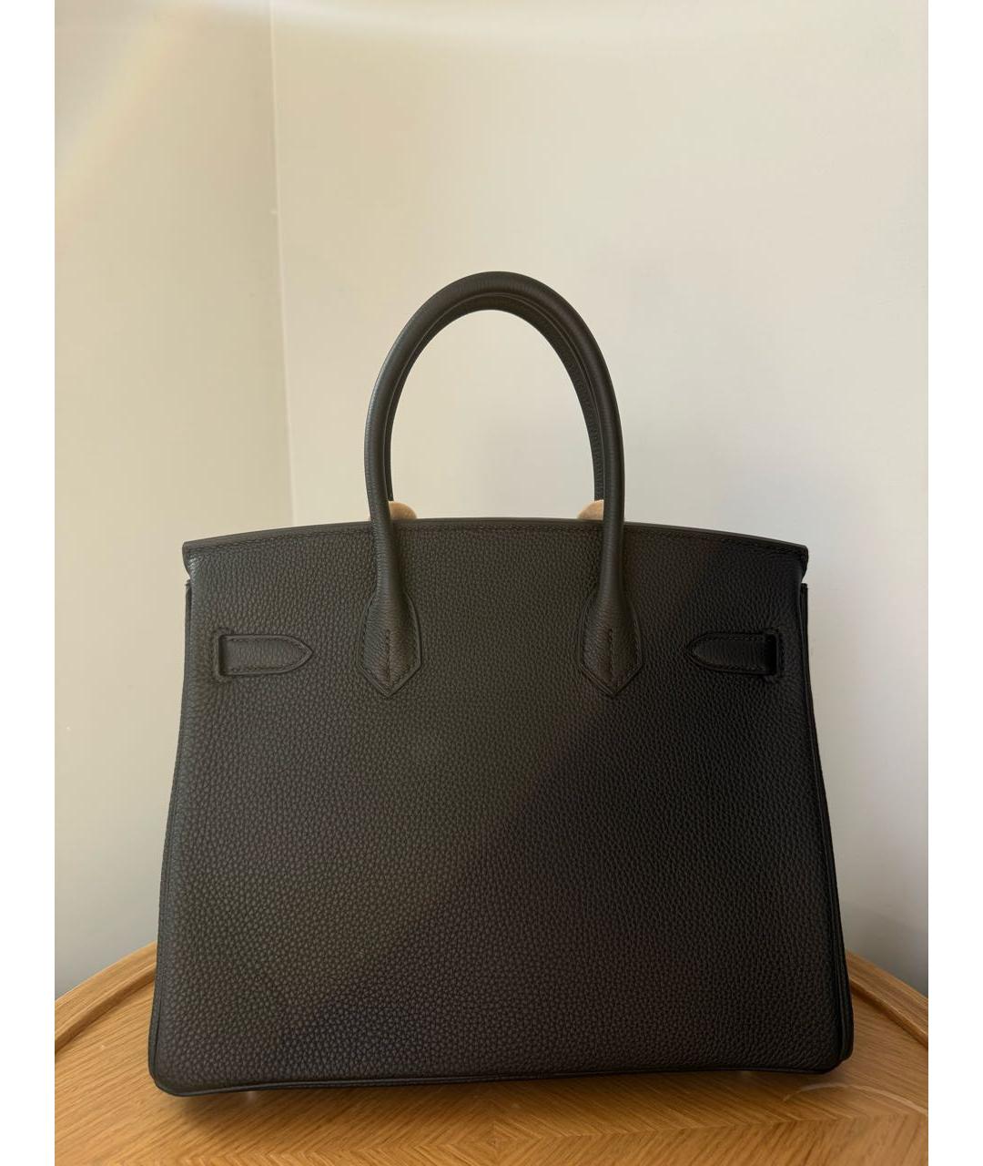 HERMES Черная кожаная сумка на плечо, фото 2