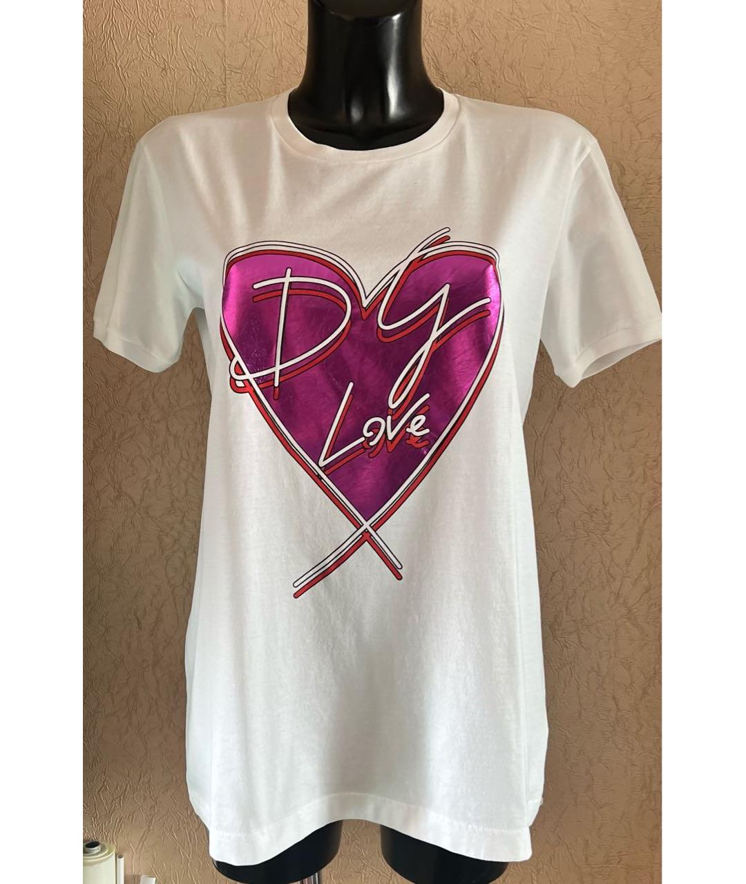 DOLCE&GABBANA Белая хлопко-эластановая футболка, фото 6