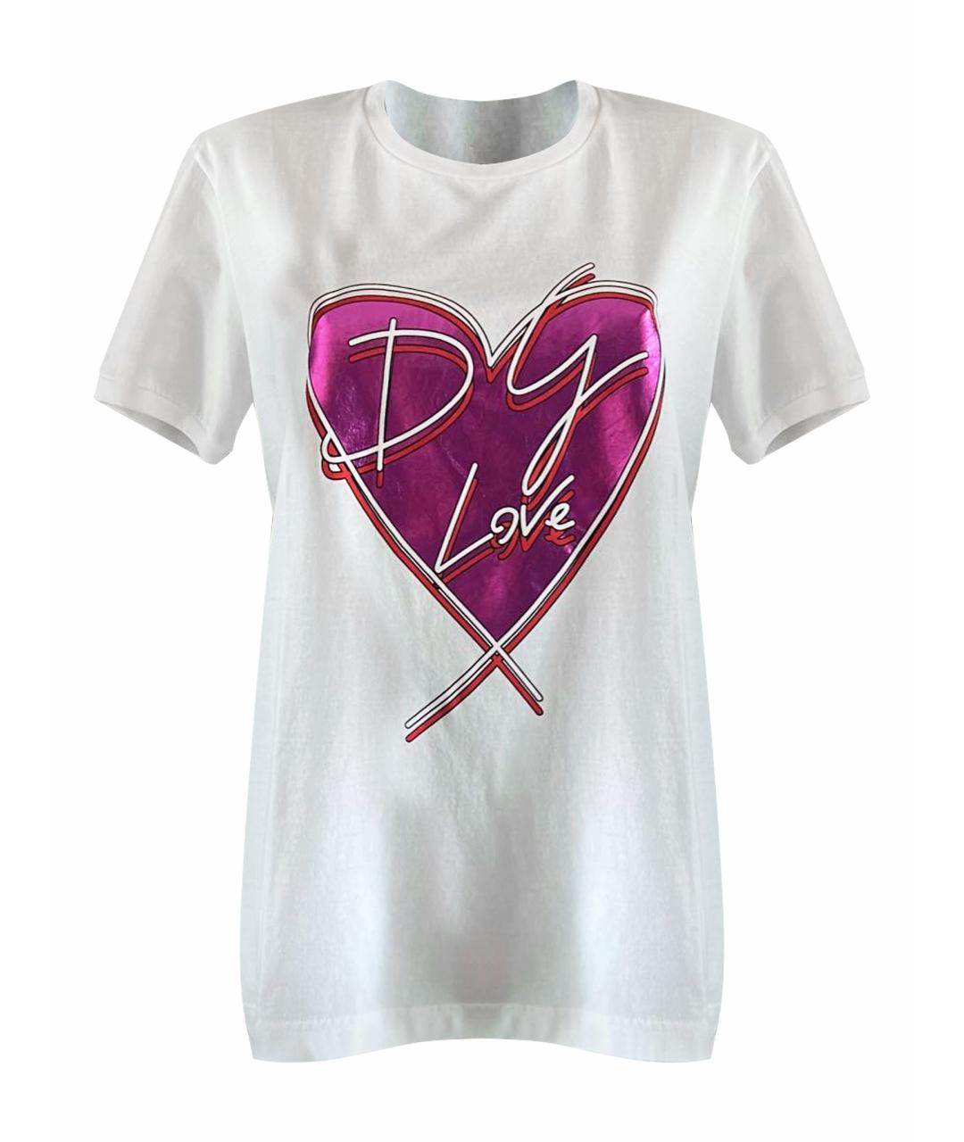 DOLCE&GABBANA Белая хлопко-эластановая футболка, фото 1