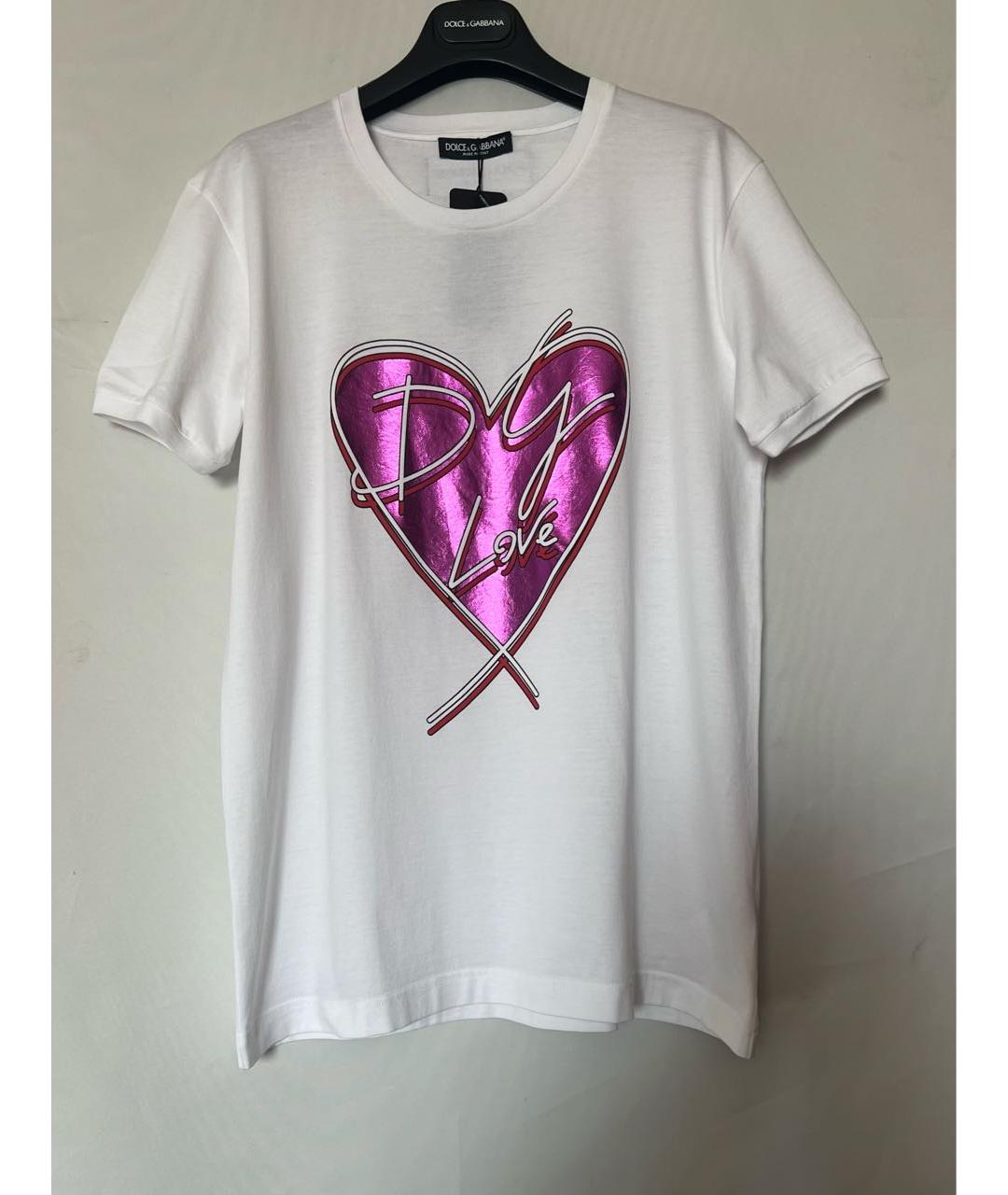 DOLCE&GABBANA Белая хлопко-эластановая футболка, фото 8