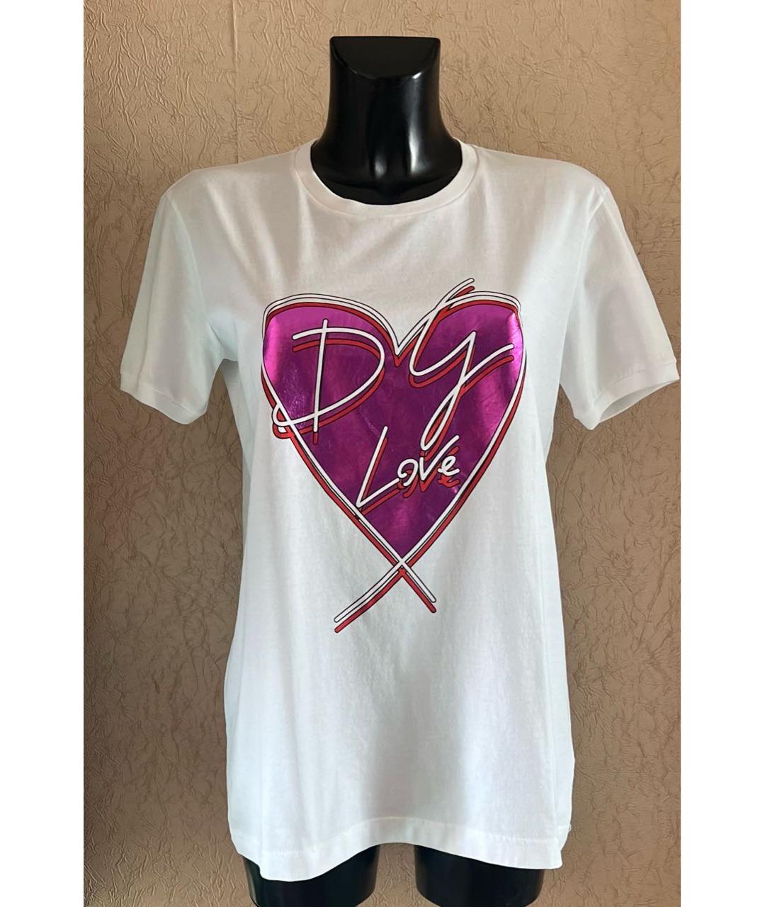 DOLCE&GABBANA Белая хлопко-эластановая футболка, фото 7