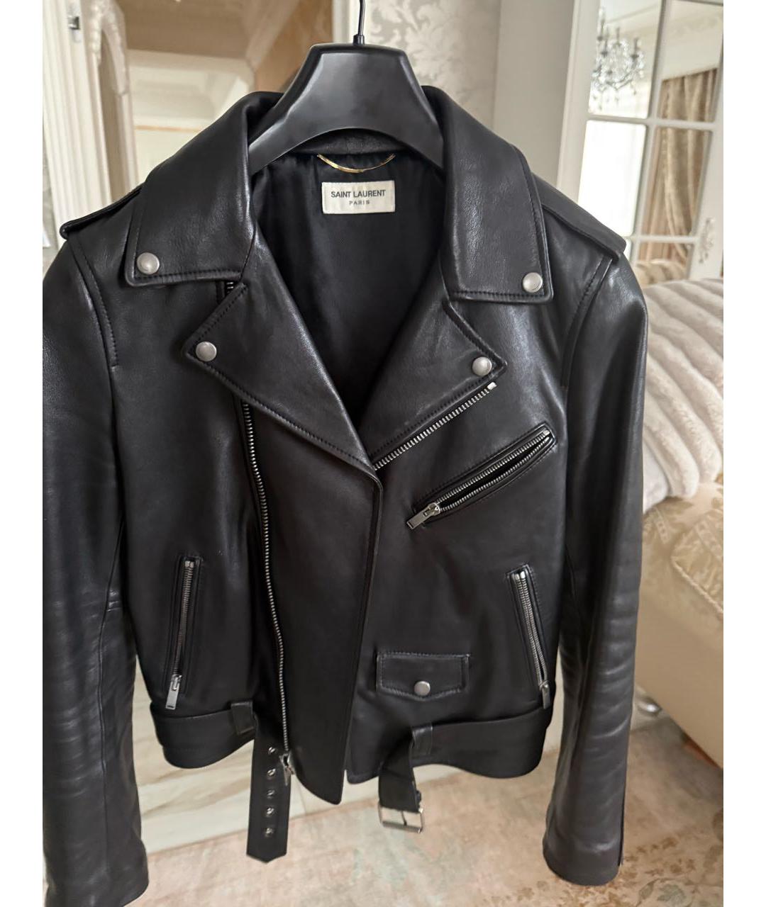 SAINT LAURENT Черная кожаная куртка, фото 3