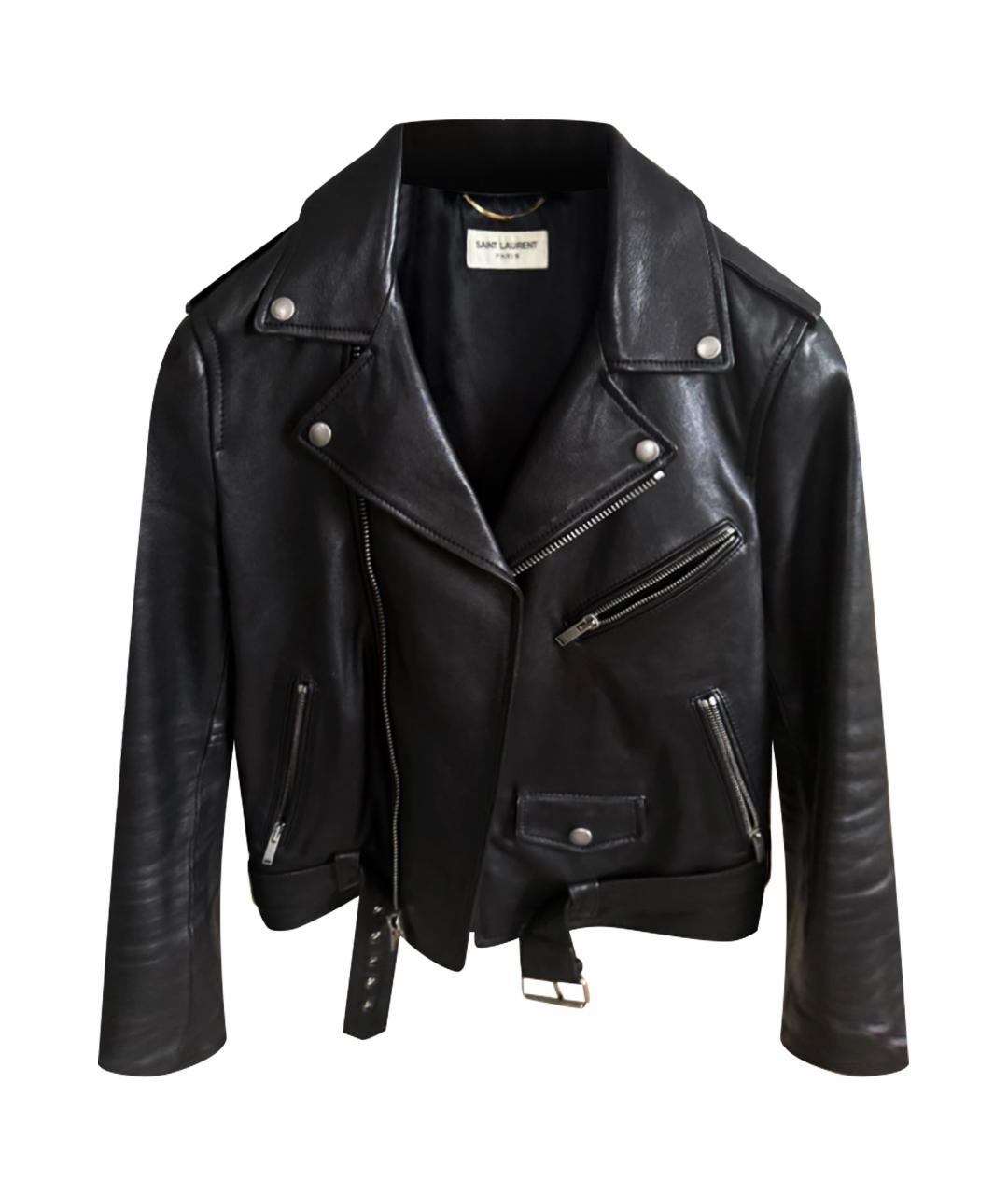 SAINT LAURENT Черная кожаная куртка, фото 1