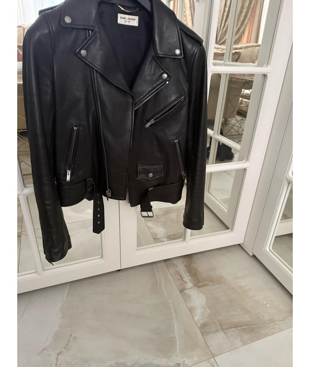 SAINT LAURENT Черная кожаная куртка, фото 2