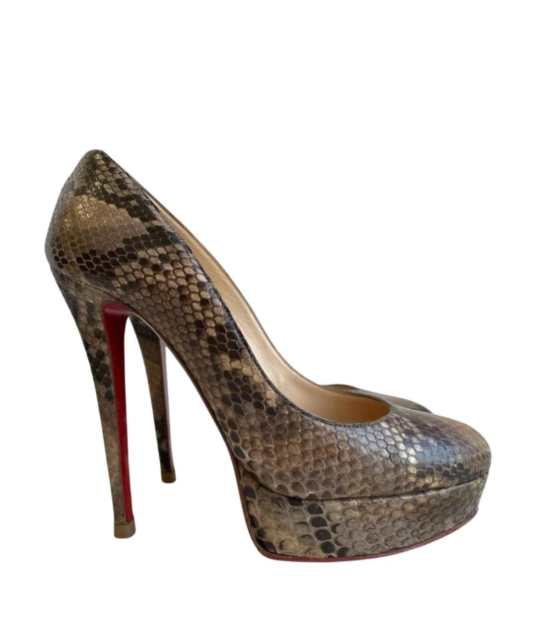 CHRISTIAN LOUBOUTIN Бежевые туфли из экзотической кожи, фото 1