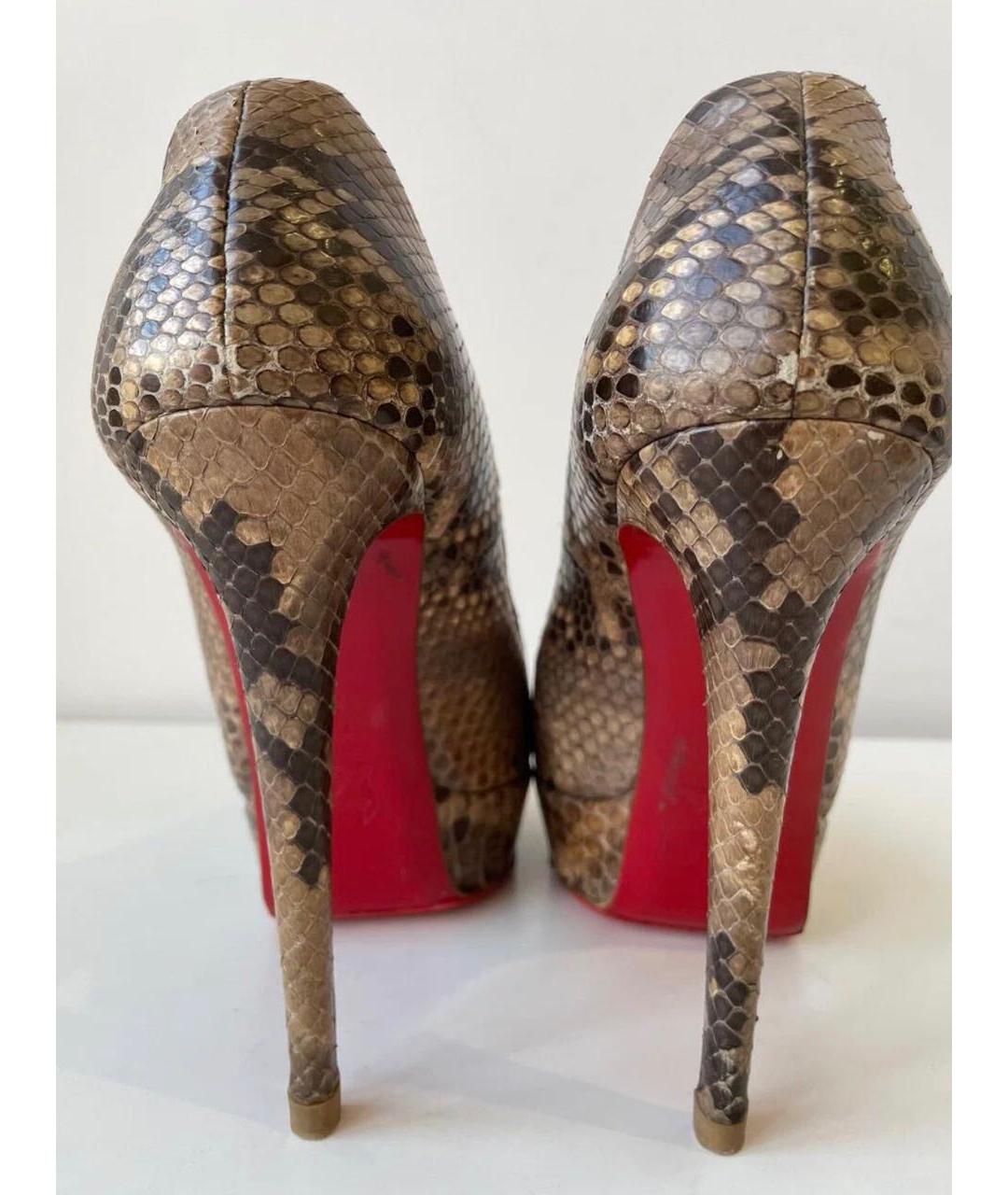 CHRISTIAN LOUBOUTIN Бежевые туфли из экзотической кожи, фото 3
