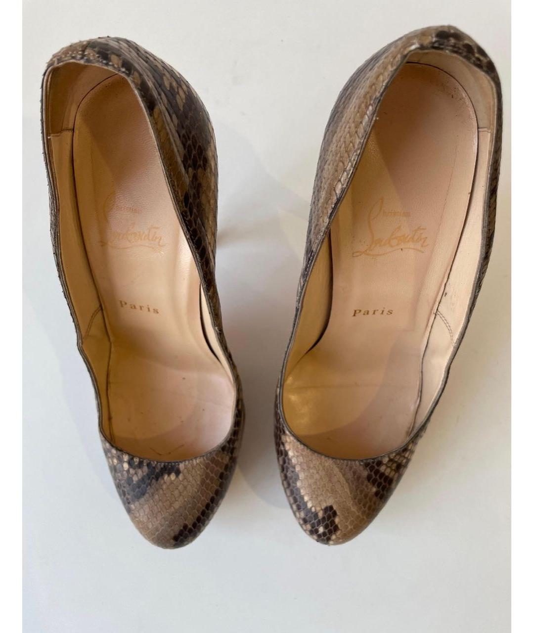 CHRISTIAN LOUBOUTIN Бежевые туфли из экзотической кожи, фото 6