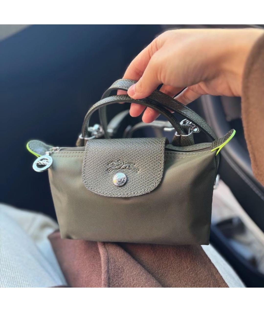 LONGCHAMP Хаки сумка с короткими ручками, фото 8