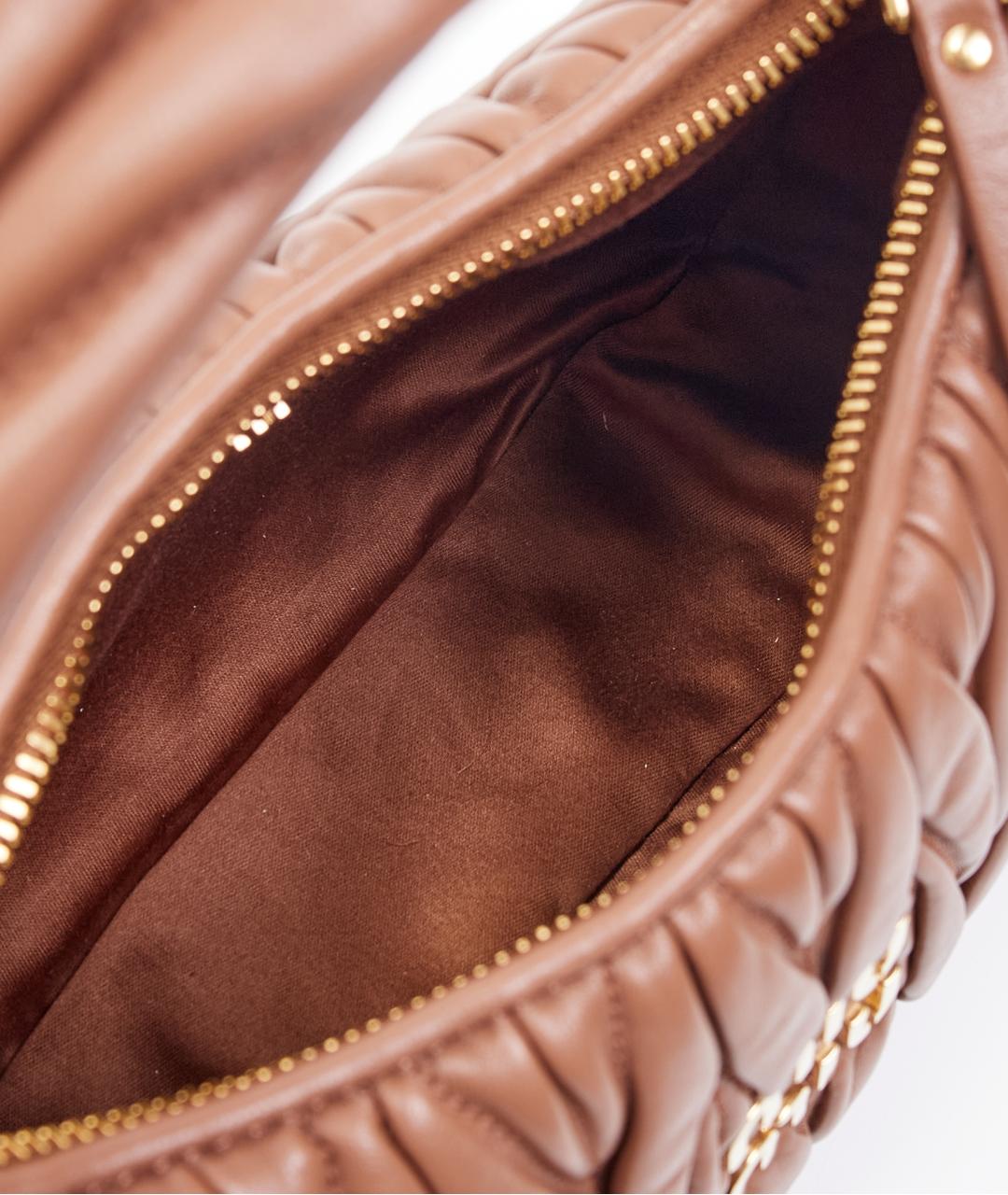 MIU MIU Коричневая кожаная сумка через плечо, фото 8