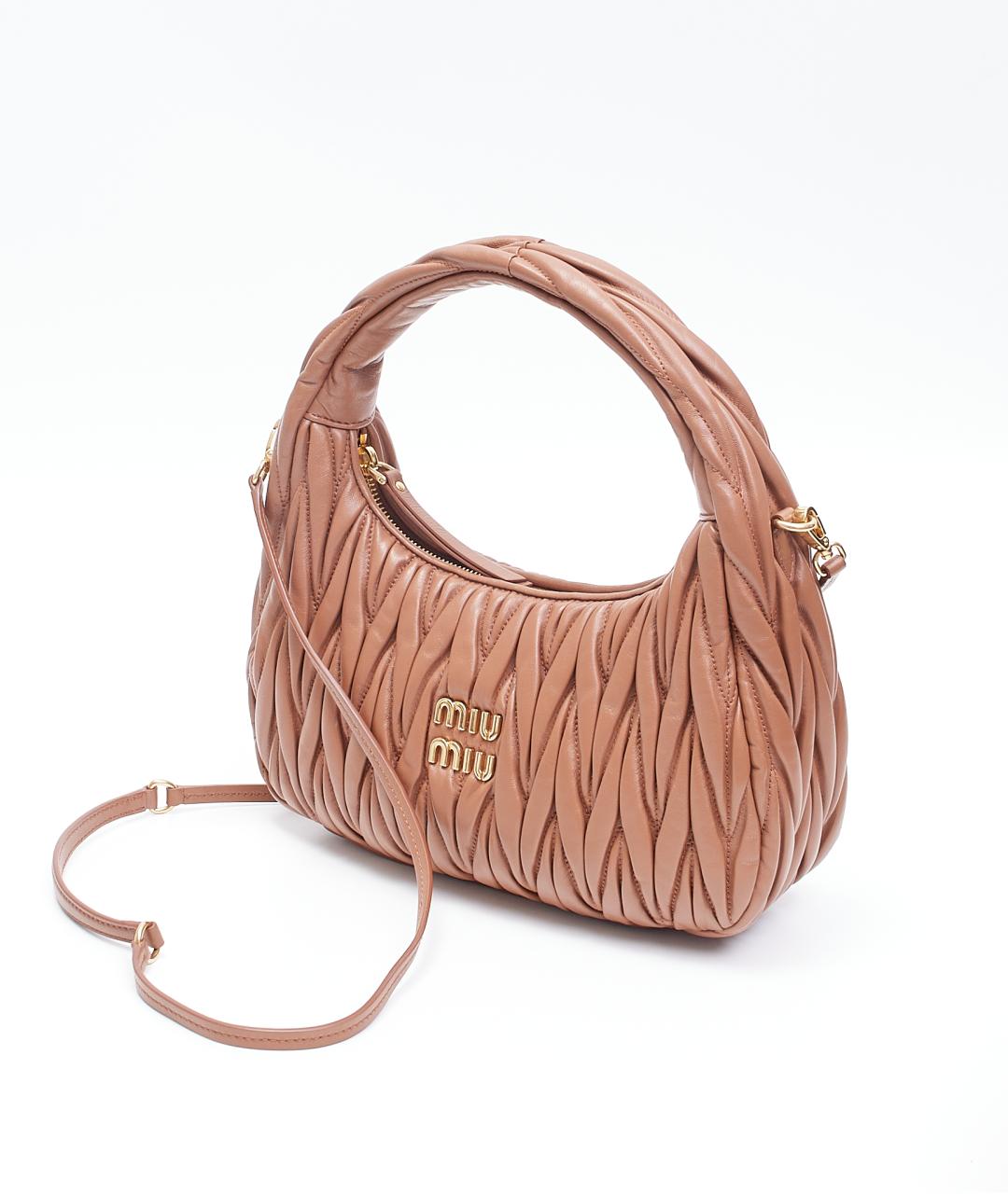 MIU MIU Коричневая кожаная сумка через плечо, фото 2