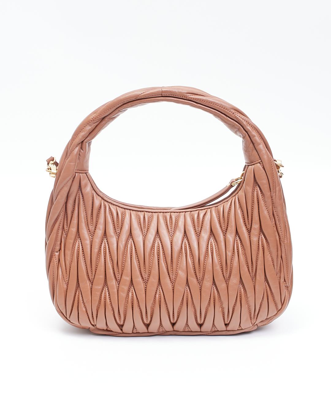 MIU MIU Коричневая кожаная сумка через плечо, фото 3