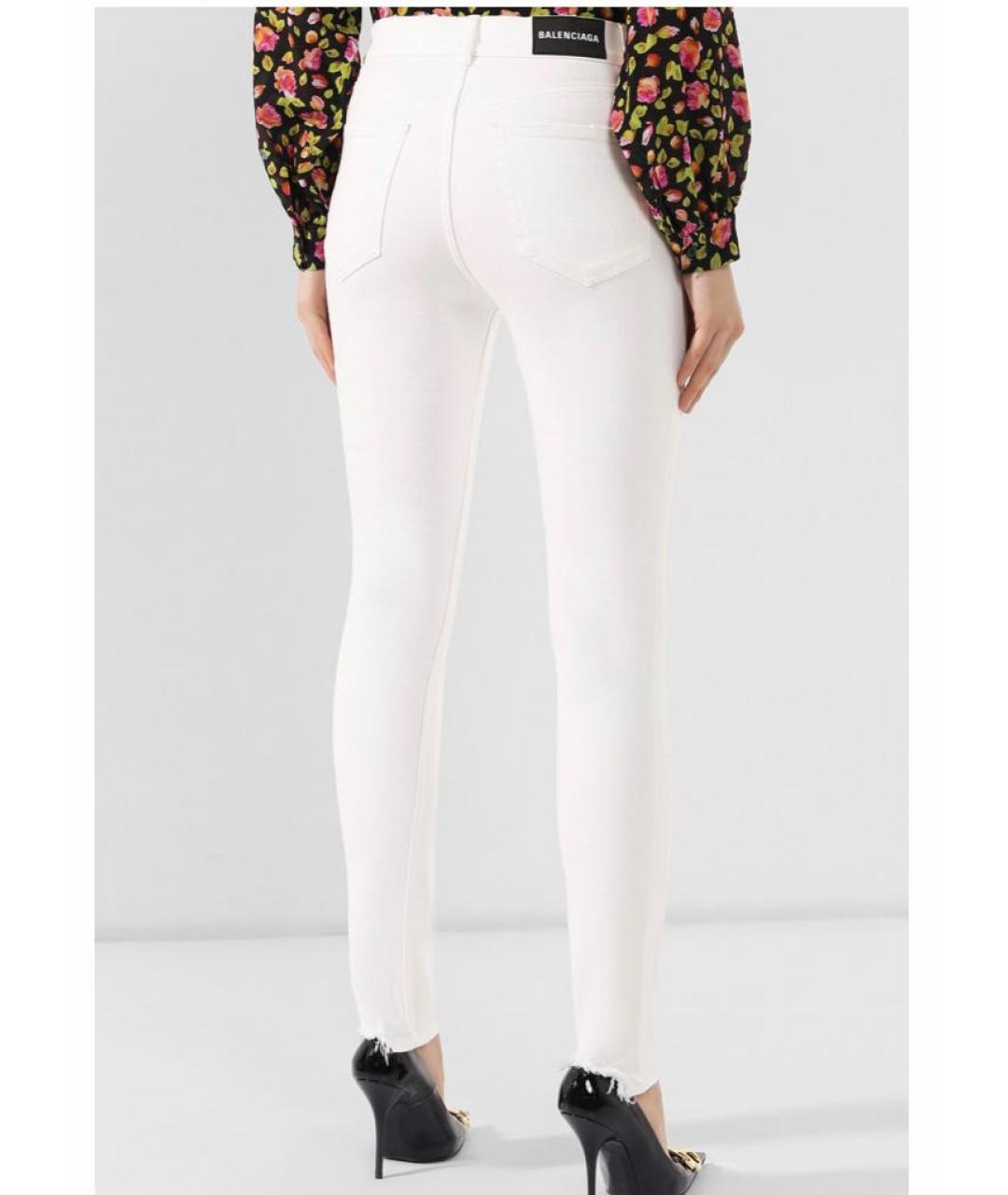 BALENCIAGA Белые хлопко-эластановые джинсы слим, фото 3