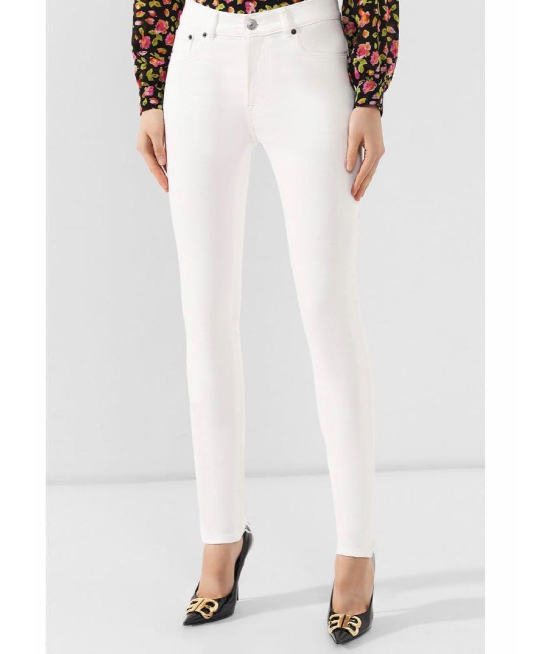BALENCIAGA Белые хлопко-эластановые джинсы слим, фото 2