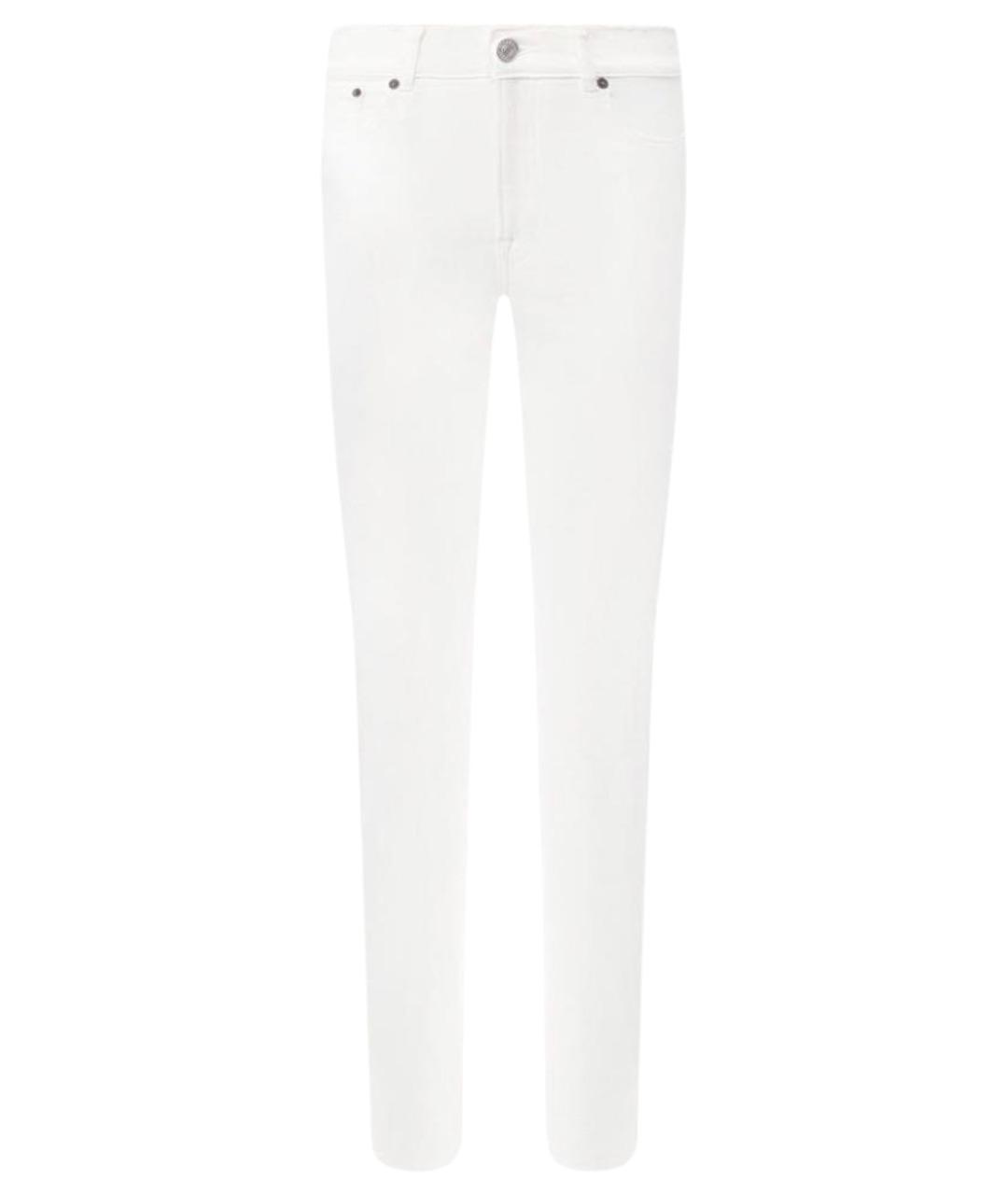 BALENCIAGA Белые хлопко-эластановые джинсы слим, фото 1