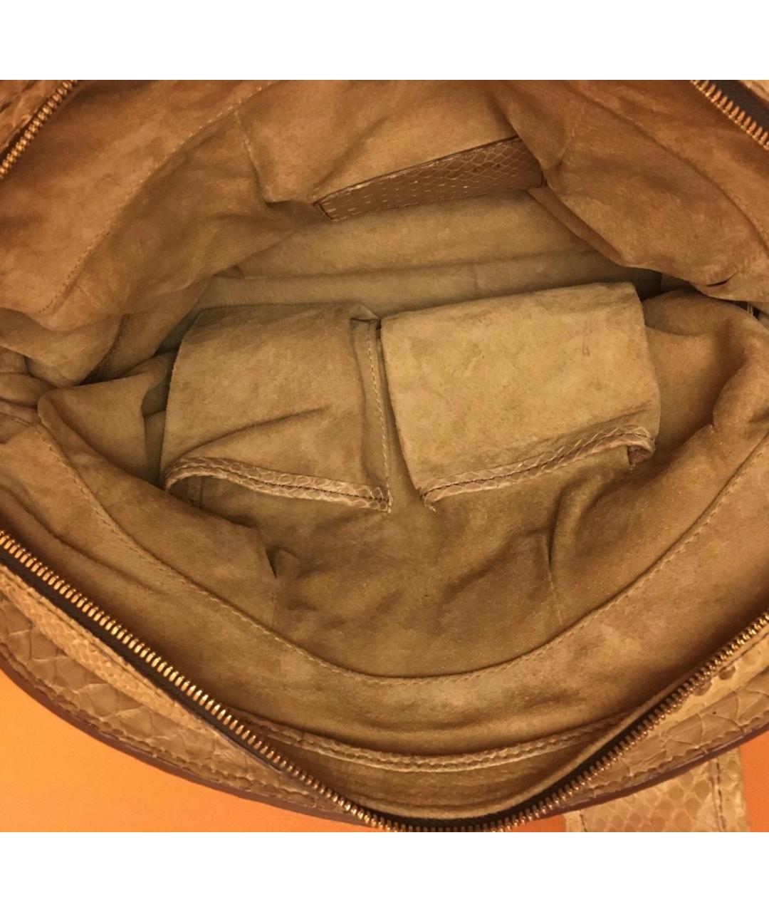 ZANELLATO Горчичная сумка с короткими ручками из экзотической кожи, фото 4