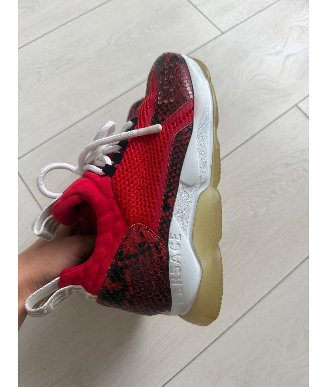 VERSACE Красные текстильные кроссовки, фото 2