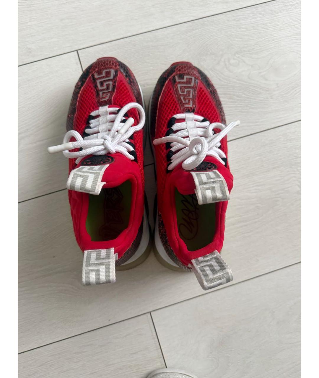 VERSACE Красные текстильные кроссовки, фото 6