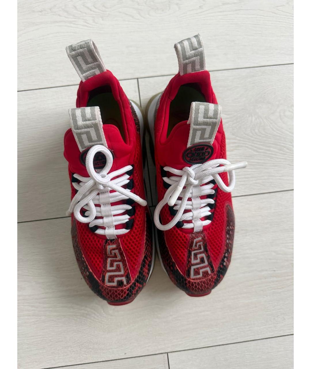 VERSACE Красные текстильные кроссовки, фото 3