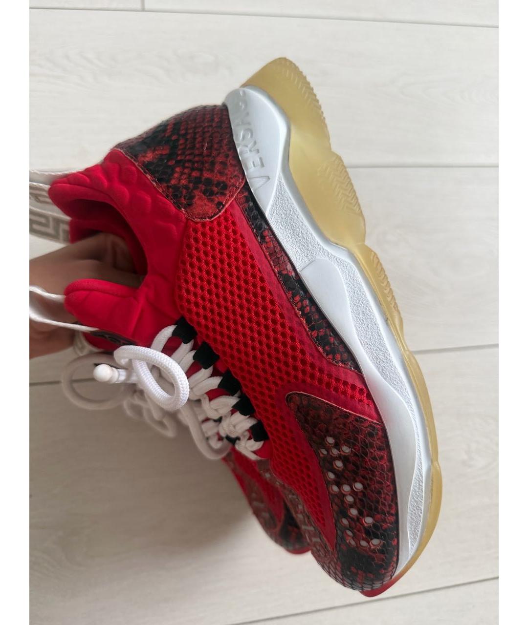 VERSACE Красные текстильные кроссовки, фото 4